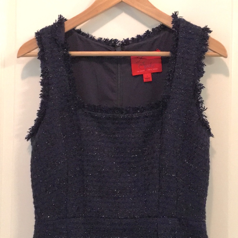 ZAC POSEN Z SPOKE BLUE BOUCLE FANTASY DRESS 4